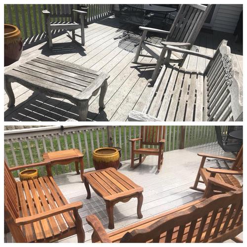 Before and after picture of softwashing